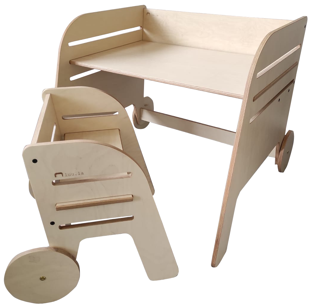 Montessori Tisch und Stuhl Set Wagon Wheel